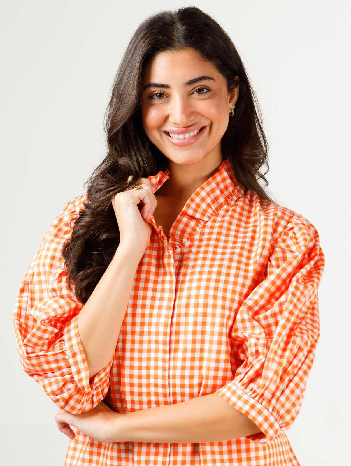 TN Orange and White Gingham / XS/S