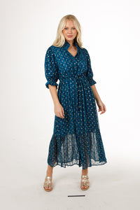 Catherine Dress in Lurex Georgette