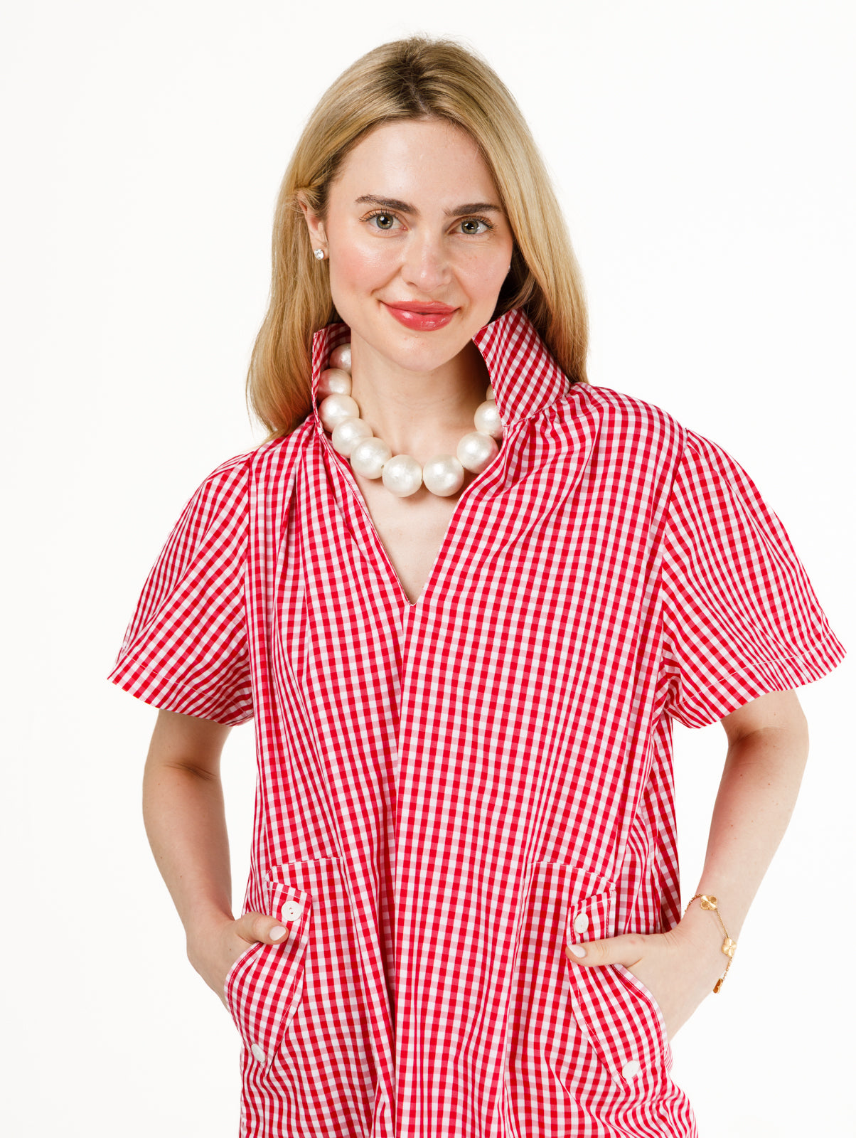 Brooke Dress- Red and White Gingham
