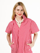 Brooke Dress- Red and White Gingham