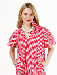 Brooke Dress- Red and White Gingham