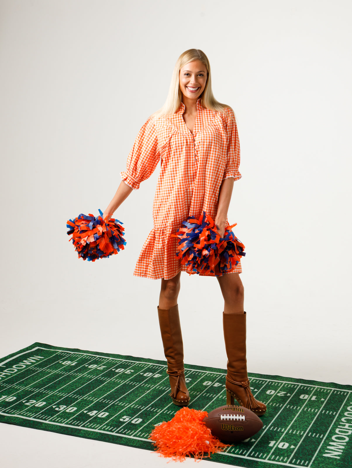 TN Orange and White Gingham / XS/S