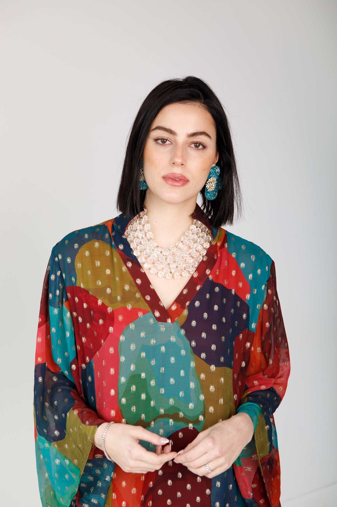 Maria Caftan-Abstract Lurex Return Flight Collection