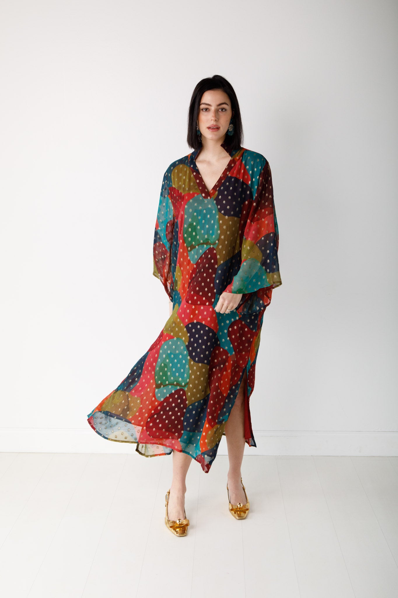 Maria Caftan-Abstract Lurex Return Flight Collection