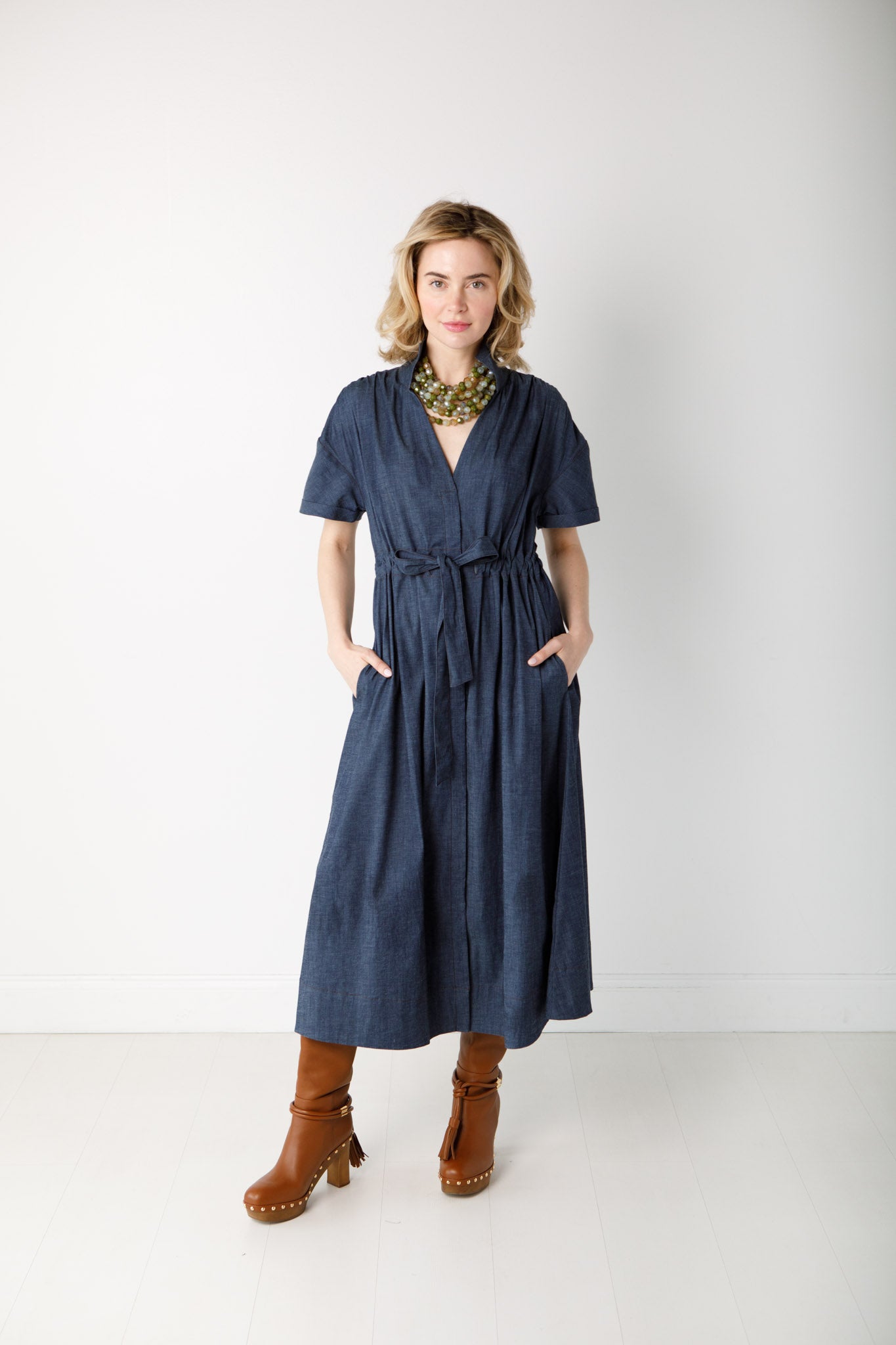 Bria Dress in Stretch Denim