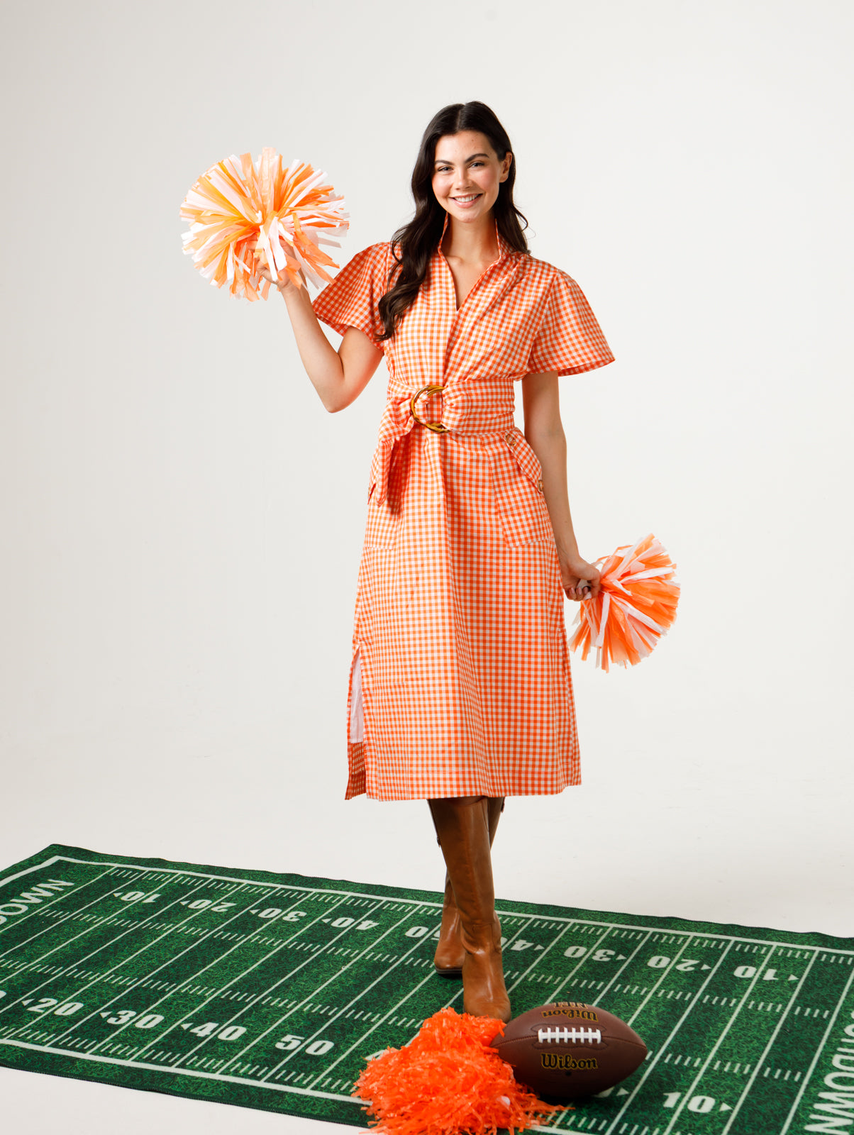 TN Orange and White Gingham / XS/S