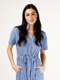 Bria Dress- Blue and White Gingham