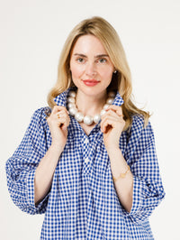 Avie Top- Blue and White Gingham