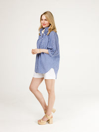 Avie Top- Blue and White Gingham