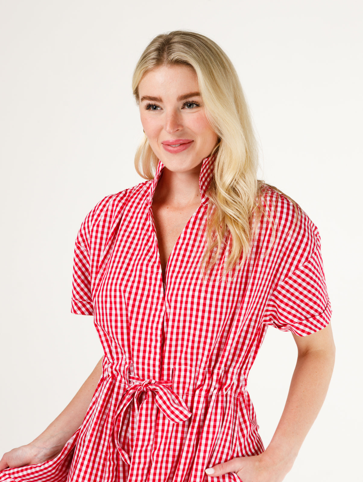 Bria Dress- Red and White Gingham