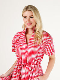 Bria Dress- Red and White Gingham