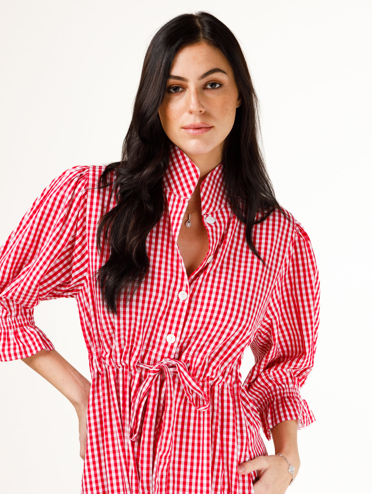 Catherine Dress- Red and White Gingham