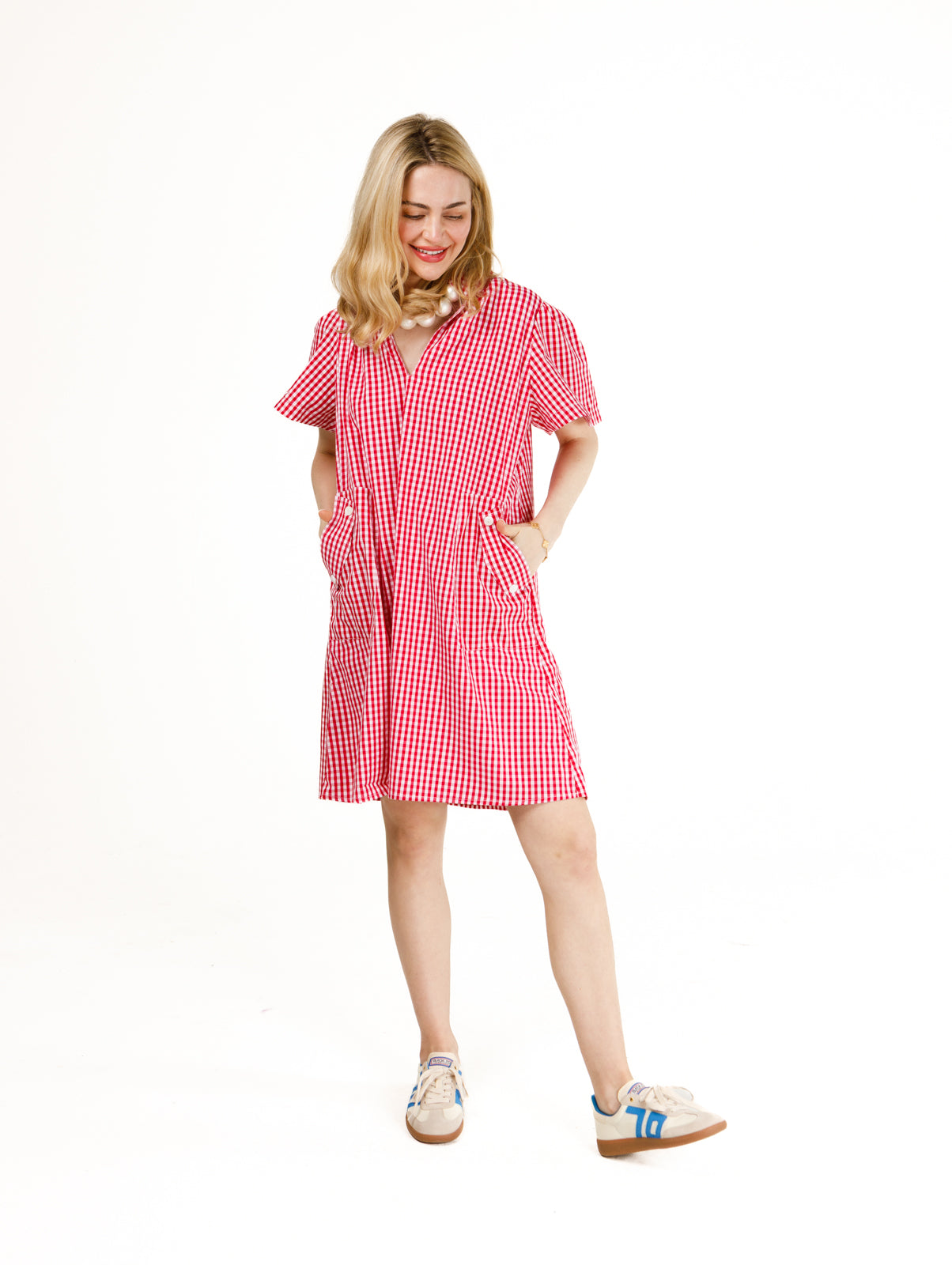 Brooke Dress- Red and White Gingham