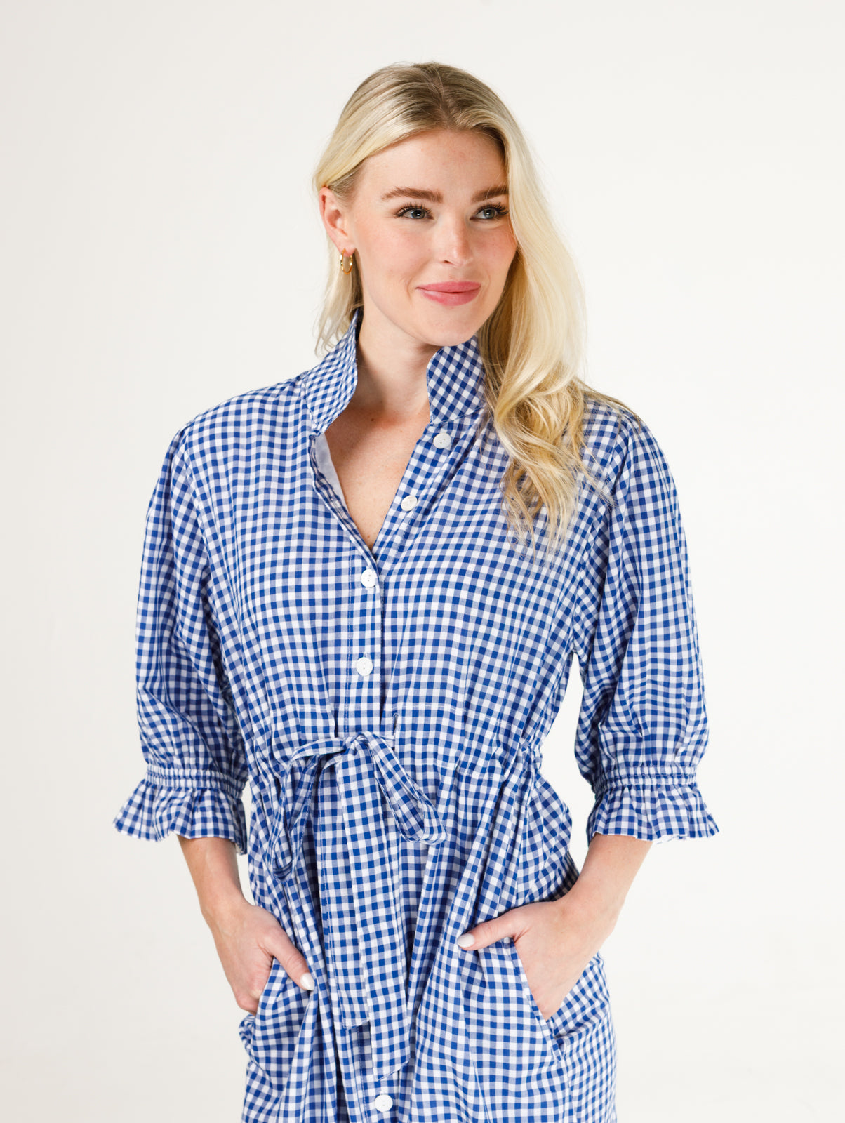Catherine Dress- Blue and White Gingham