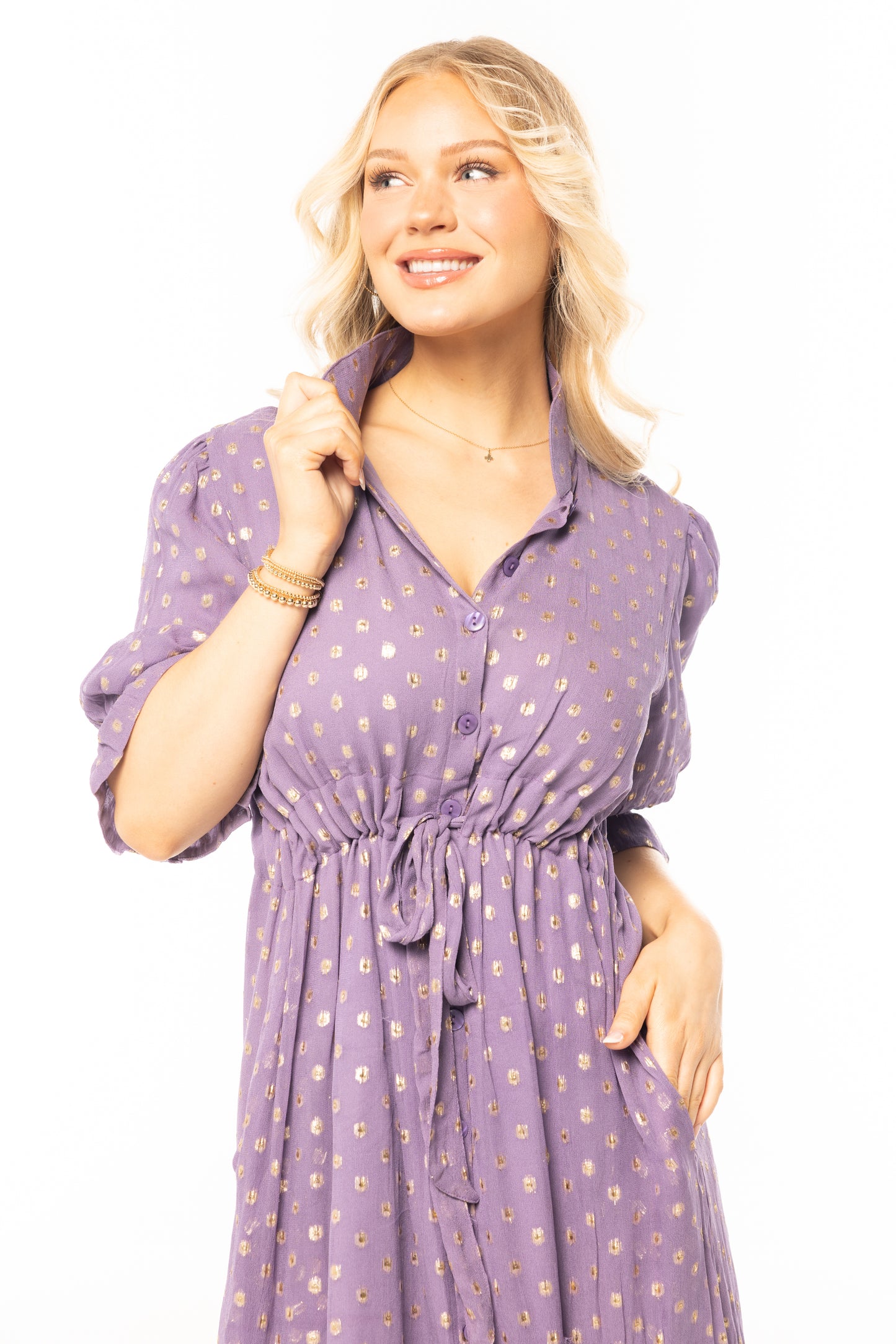 Catherine Dress Lurex