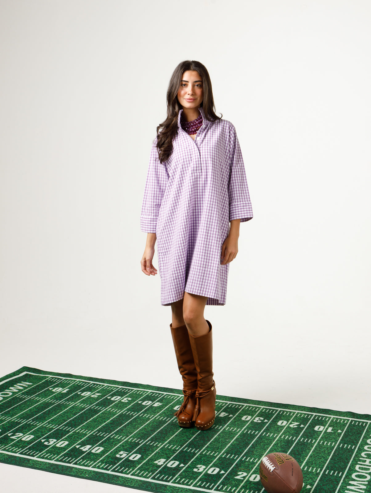 Purple and White Gingham / XS/S