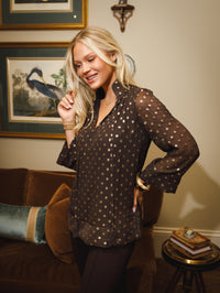 Charlie Top- Chocolate Brown Lurex