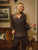 Charlie Top- Chocolate Brown Lurex