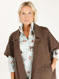 Long Sela Coat- Chocolate Brown