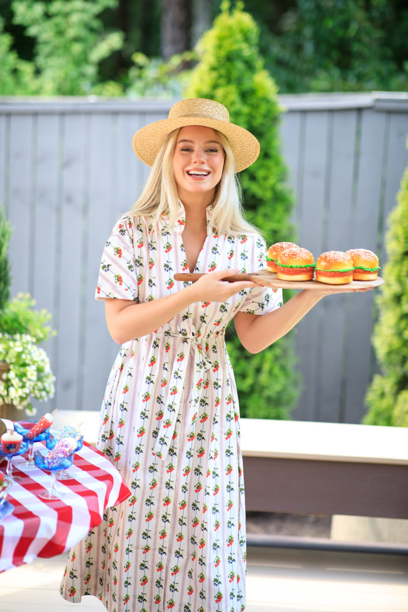 Bria Dress-Red White and Berry/Yellow Seersucker