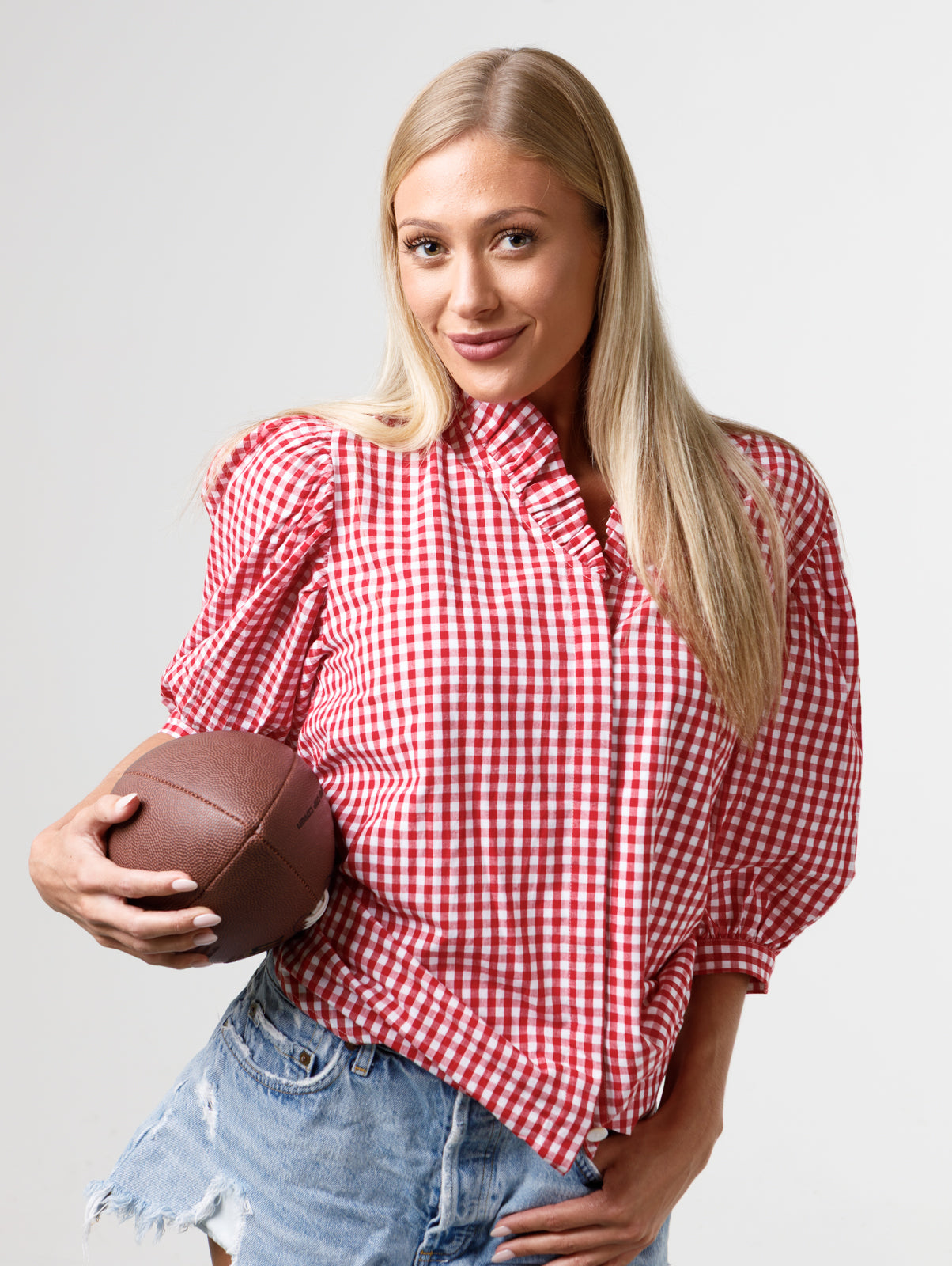 Crimson and White Gingham / XS/S