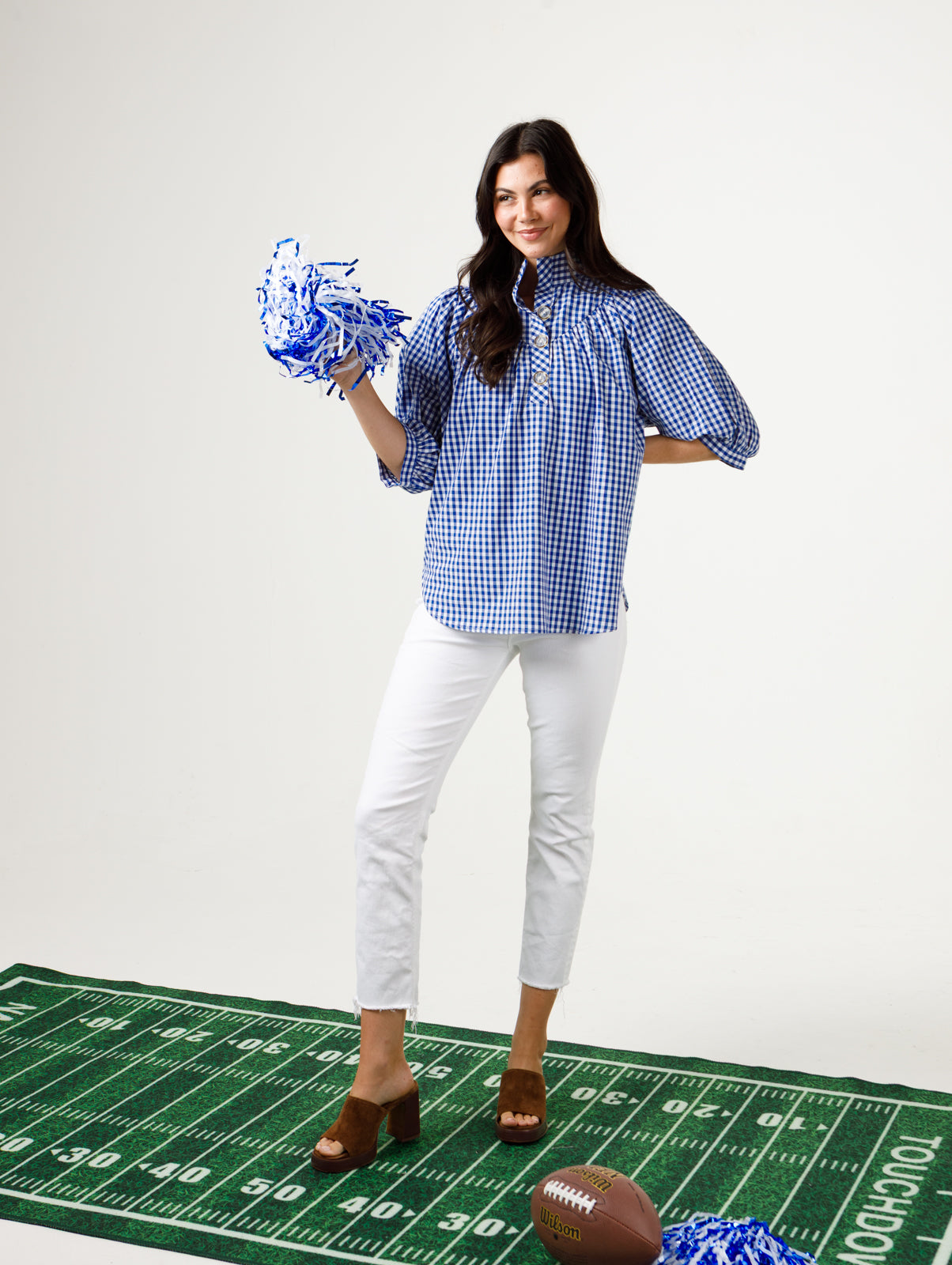 Wildcat Blue and White Gingham / XS/S