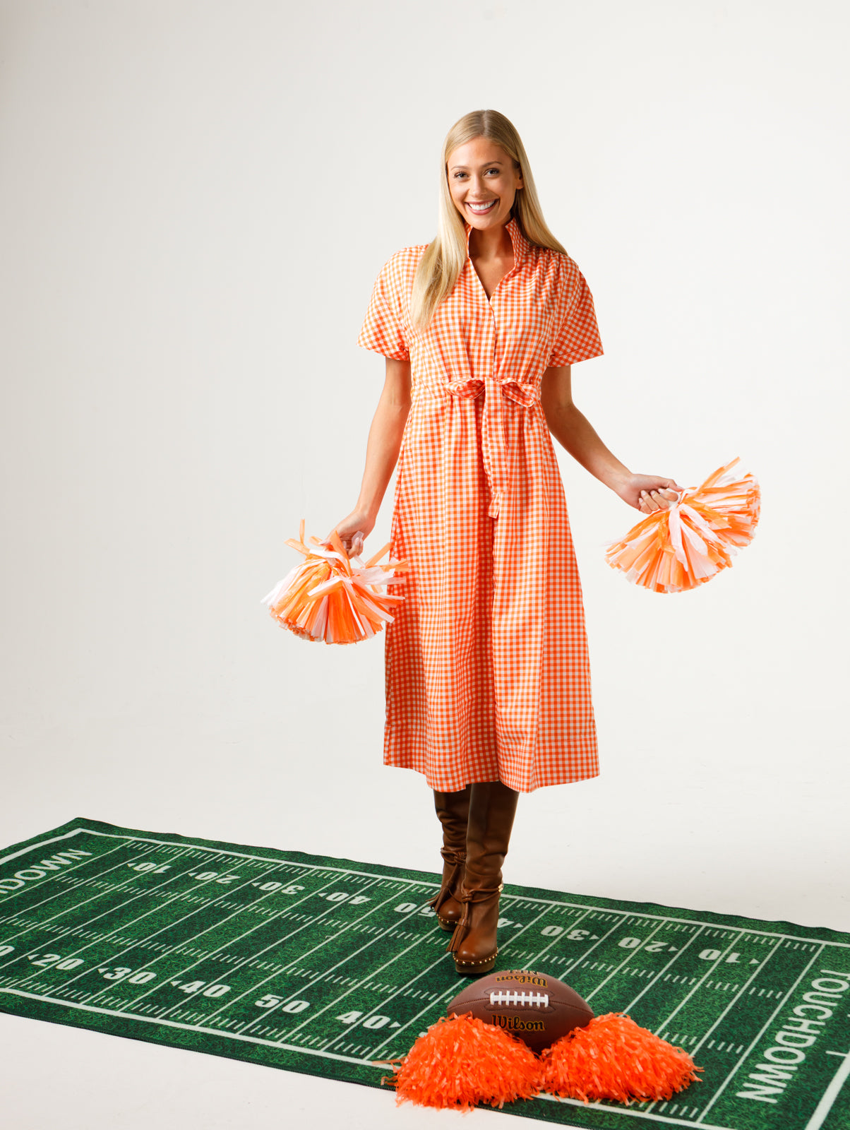 TN Orange and White Gingham / XS/S